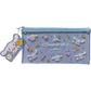 FRIEND Sanrio Cinnamoroll Flat Vinyl Glitter Pouch 20×10 cm Zipper Pen Accessories Case Bag (Happy)