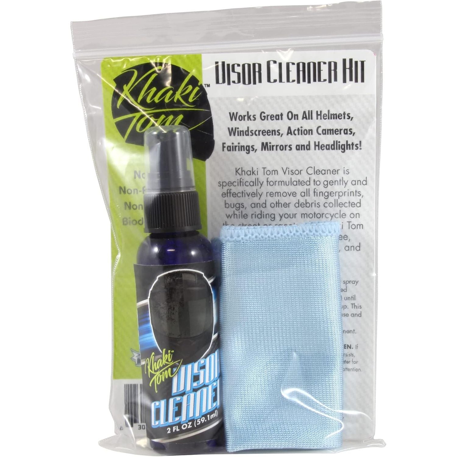 Buy now Motorcycle Helmet and Visor Cleaner - 2 oz Streak Free Spray and Microfiber Towel - Over 200 Sprays at indiglob india