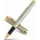 BEILUNER Ballpoint Pens, Stunning Black Chrome Metal Pen with Golden Trim, Best Ball Pen Gift Set for Men & Women, Professional, Executive, Office, Nice Pens-Gift Box with 0.5mm Black Extra Refill