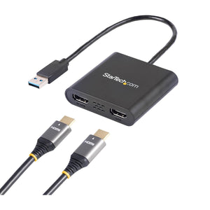 StarTech.com USB 3.0 to Dual HDMI Adapter, USB to 2x HDMI Monitor Converter for Windows, TAA (no support for macOS/ChromeOS/Linux)