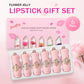 firstfly Pack of 6 Crystal Flower Jelly Lipstick, Long Lasting Nutritious Lip Balm Lips Moisturizer Magic Temperature Color Change Lip Gloss (Pink)