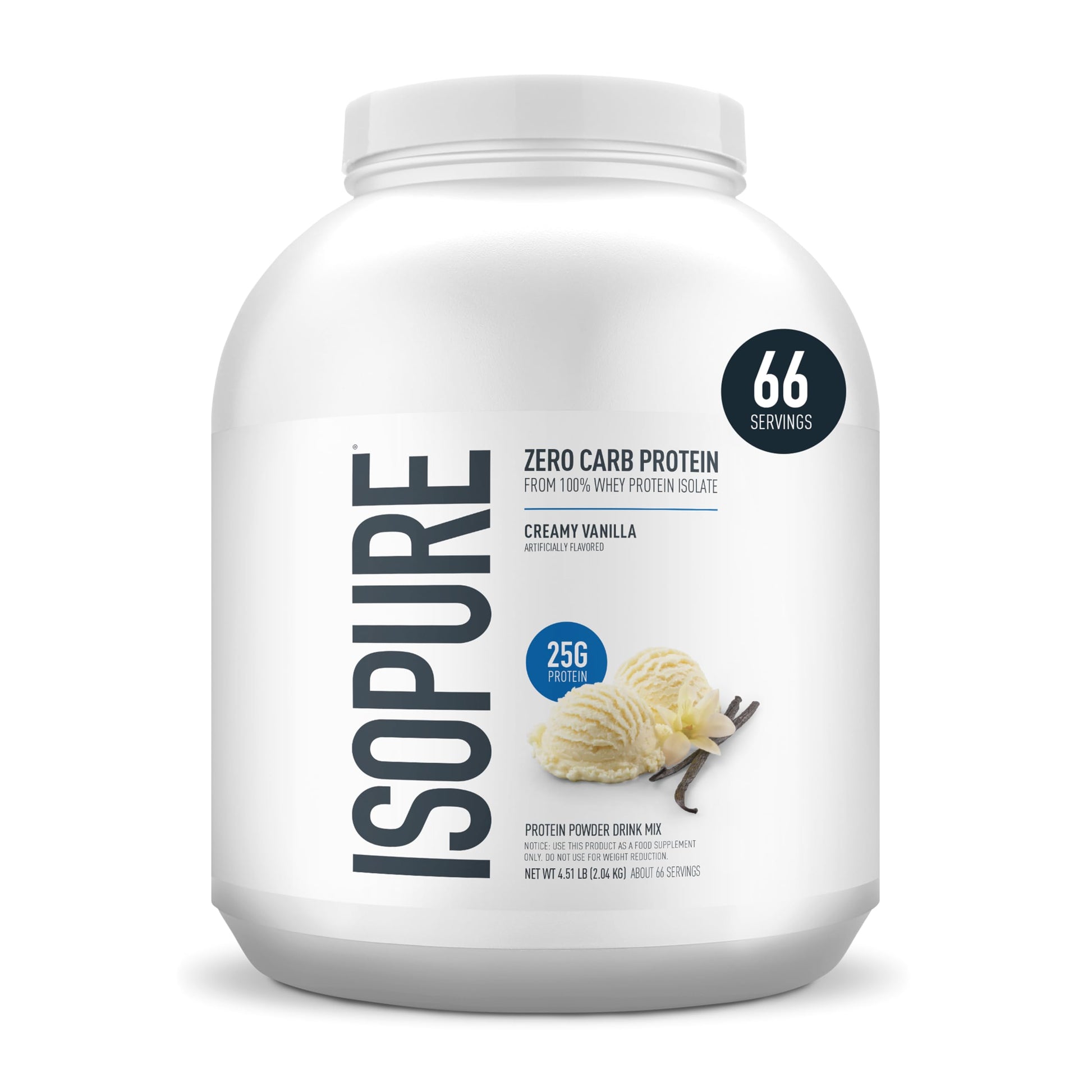 Buy now Isopure Zero Carb 100% Pure Whey Isolate Protein Powder, Lactose Free, Gluten Free, with Vitamins, Creamy Vanilla, 25g Protein Per Serving, 1 Lb, 15 Servings (Packaging May Vary) at indiglob india