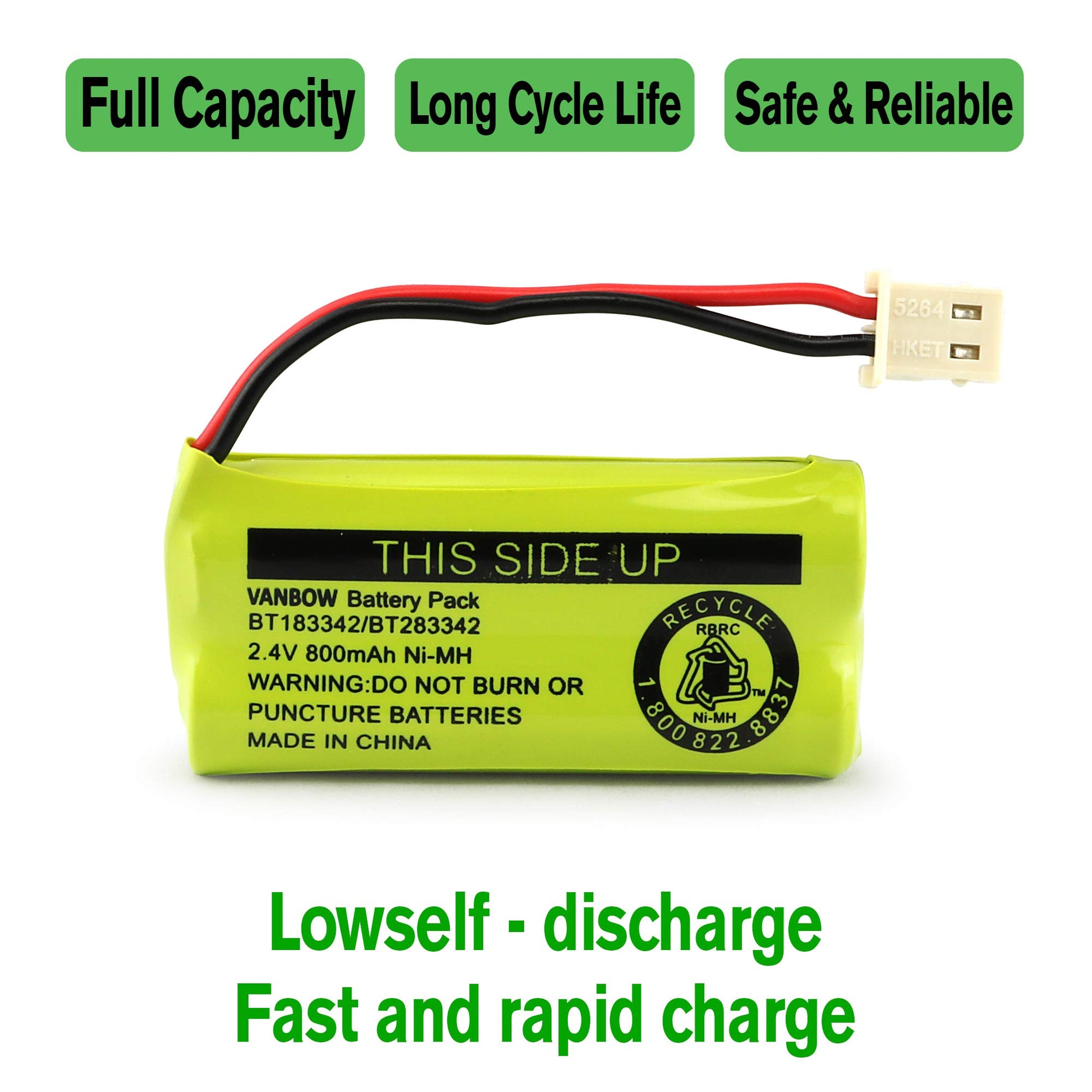 Buy now BT183342/BT283342 2.4V 800mAh Ni-MH Battery Pack, Compatible with AT&T VTech Cordless Phone Batteries BT166342/BT266342 BT162342/BT262342 CS6709 CS6609 CS6509 CS6409 EL52100 EL50003 (Pack 2) at indiglob india