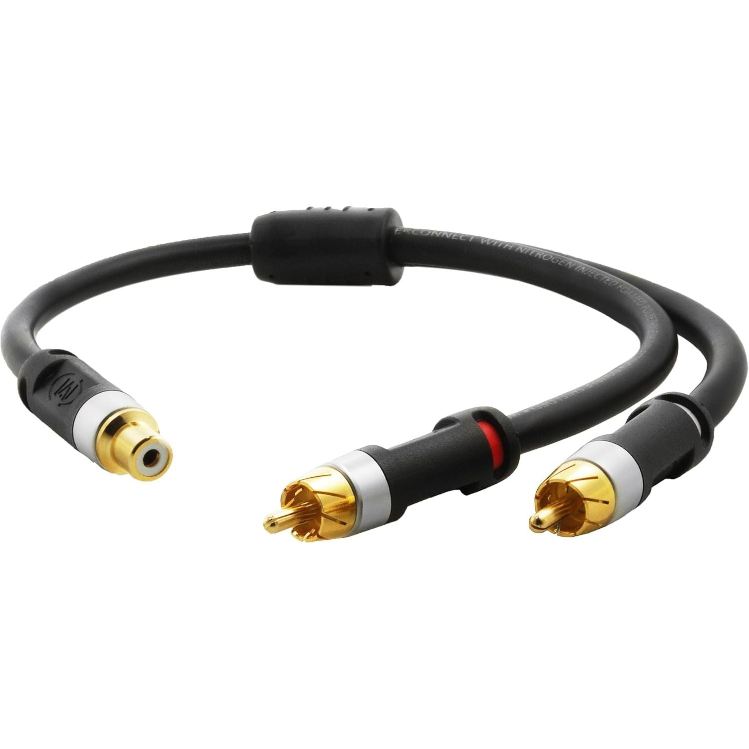 Buy now Mediabridge Ultra Series RCA Y-Adapter (12 Inches) - 2-Male to 1-Female for Digital Audio or Subwoofer - Dual Shielded with Gold-Plated Ultra Series RCA Connectors - Black (Part# CYA-2M1F-P) at indiglob india