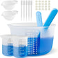 Silicone Resin Measuring Cups Tool Kit- Nicpro 250 & 100 ml Measure Cups, Silicone Popsicle Stir Sticks, Pipettes, Finger Cots for Epoxy Resin Mixing, Molds, Jewelry Making, Waxing, Easy Clean