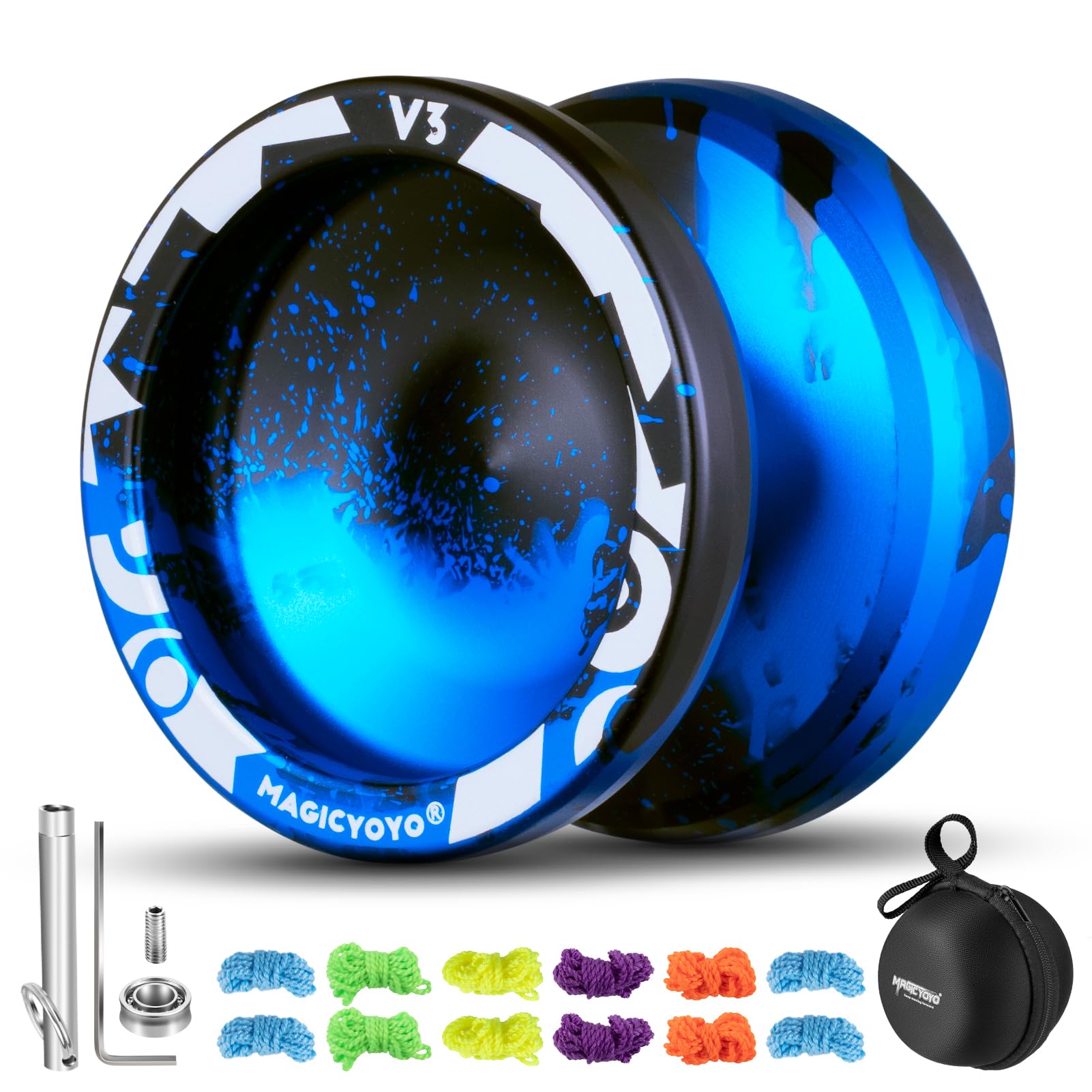 Buy now MAGICYOYO V3 Yoyo for Kids 8-12 or Above, Responsive Yoyo Professional with Dual Function, Professional Trick Yo yo for Adults with 12 Yo-yo Strings, KK Bearing, Bearing Puller, Axle,Case Bag -Black at indiglob india