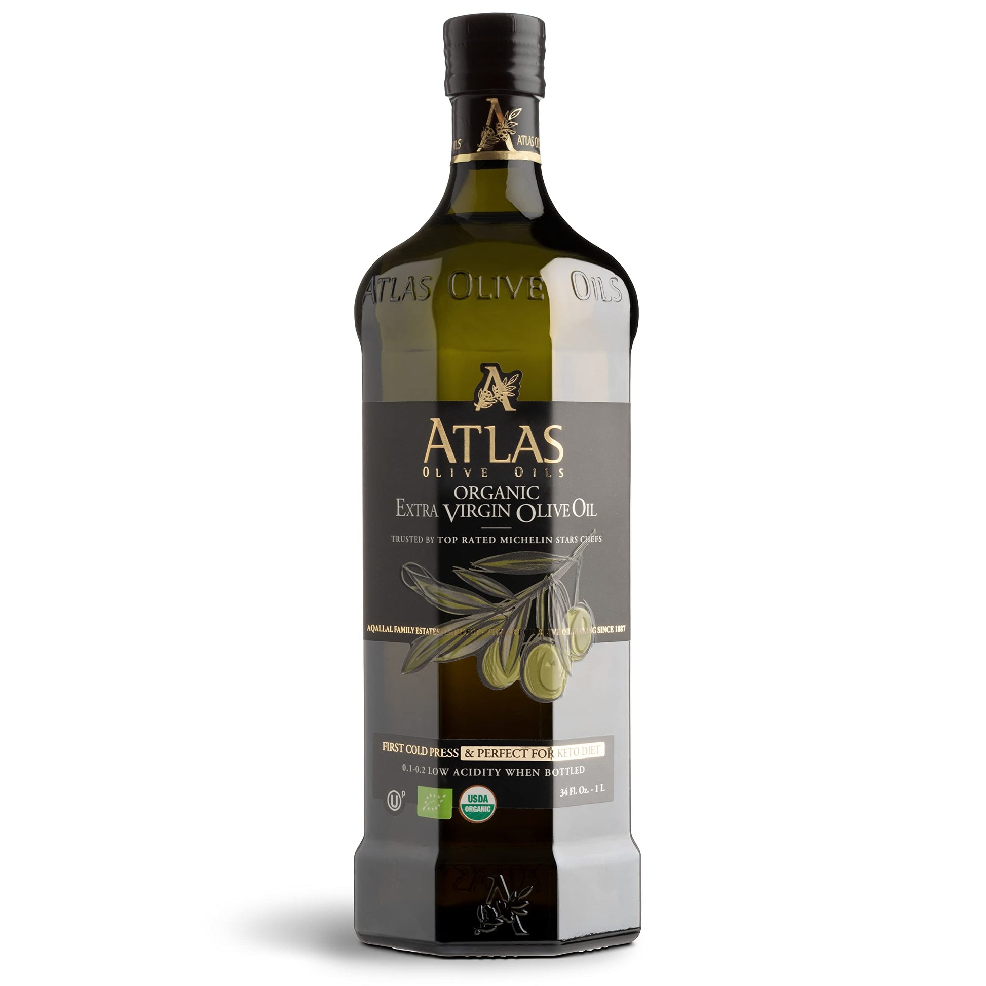 Buy now Atlas 750 mL Organic Cold Press Extra Virgin Olive Oil in Glass Bottle, Polyphenol Rich from Morocco | Newly Harvested Unprocessed from One Single Family Farm | Moroccan EVOO Trusted by Award-Winning Chefs 34 Fl Oz (Pack of 1) at indiglob india