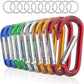 sprookber 3" Aluminum Carabiner D Ring, Caribeener Clips, Spring Snap Hook for Keychain Clip, Set of 10