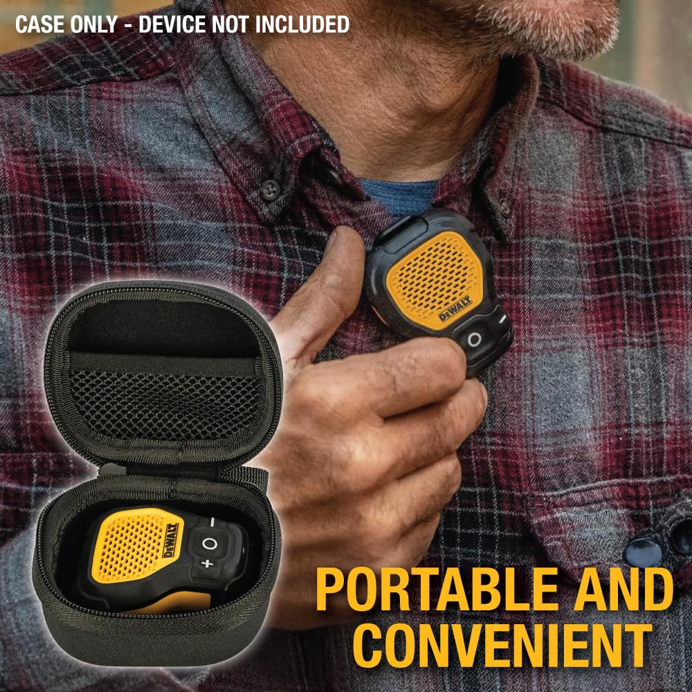 Buy now DEWALT Heavy Duty Protective Headphone Case for TWS Earbuds & Wearable Speaker, Compact Lightweight w/EVA Headphone Case Hard Shell, Shockproof, Water-Resistant, Soft Interior & Accessory Mesh Pocket at indiglob india