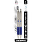 Zebra Pen F-402 Stainless Steel Retractable Ballpoint Ink Pens 2-Pack, Black Ink, 0.7mm Fine Point, Easy-Glide Ink, Non-Slip Grip, Metal Clip, Refillable With F-Refill (29212)