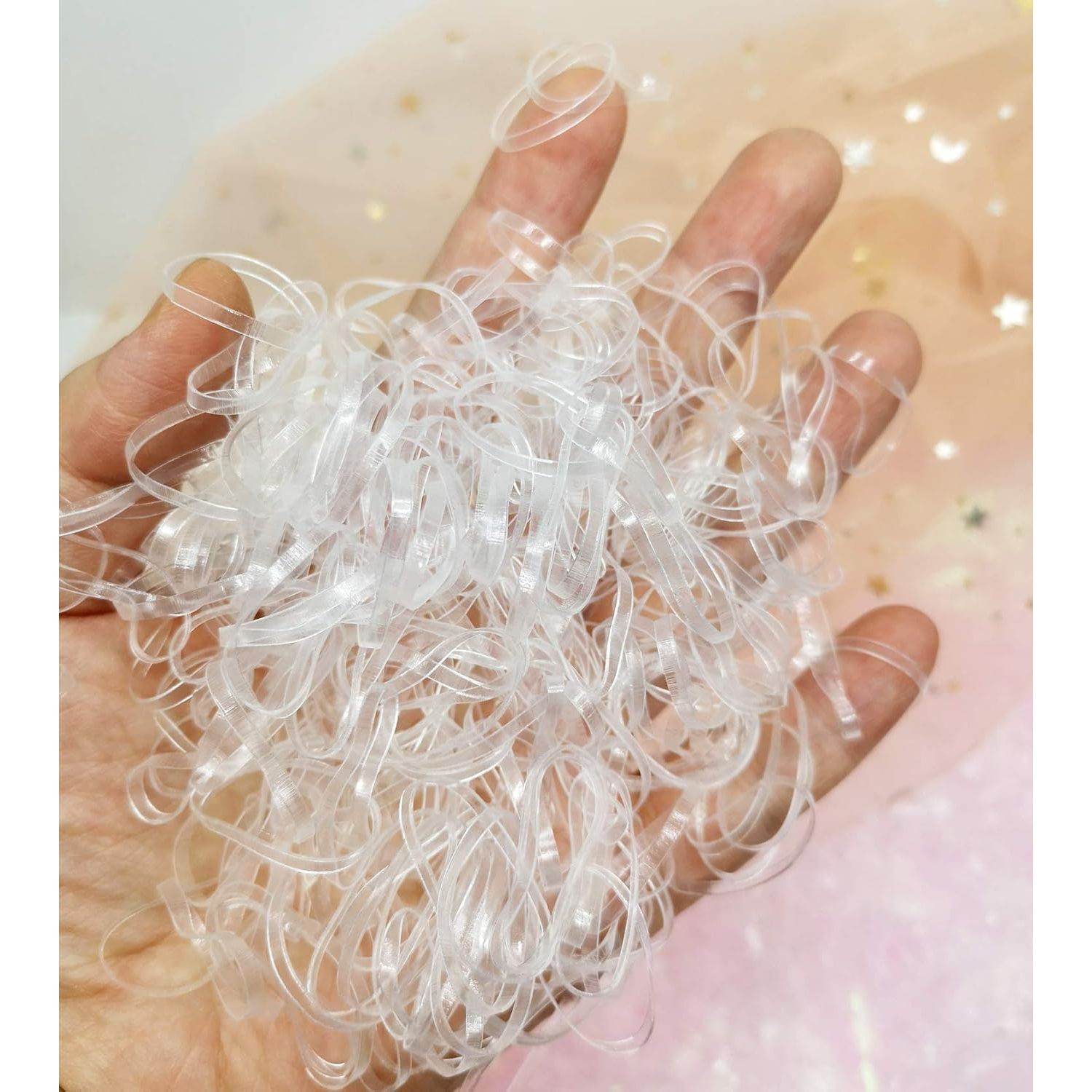 Clear Hair Elastics，BEBEEPOO 2500pcs Rubber Bands for Hair, Clear Mini Elastic Rubber Hair Bands, Small Hair Tties - STRONG - REUSEABLE - My Store