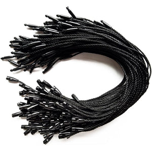 LGEGE 500 pcs 7.5-inch Black Hang Tag Nylon String Snap Lock Pin Loop Fasteners Hook Ties