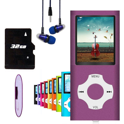 MP3 Player / MP4 Player, Hotechs MP3 Music Player with 32GB Memory SD Card Slim Classic Digital LCD 1.82'' Screen MINI USB Port with FM Radio, Voice Record