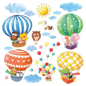 Buy now DECOWALL DA-1406B Animal Hot Air Balloons Kids Wall Stickers Wall Decals Peel and Stick Removable Wall Stickers for Kids Nursery Bedroom Living Room décor at indiglob india