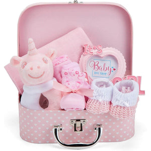 Baby Box Shop Baby Girl Gift Set - Pink Keepsake Box with 7 Essentials for Newborn Girl - My Store