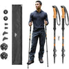 Cascade Mountain Tech Lightweight Aircraft-Grade Aluminum Trekking Poles with Extended Down Grip Plus Tip Kit - Orange (Cork Grip)