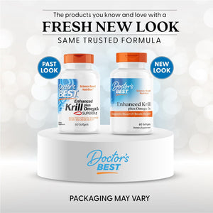 Doctors Best Enhanced Wild Caught Antarctic Krill (Superba2) Plus Omega-3s, Supports Heart & Brain Health, Non-GMO, Gluten Free 60 Softgels