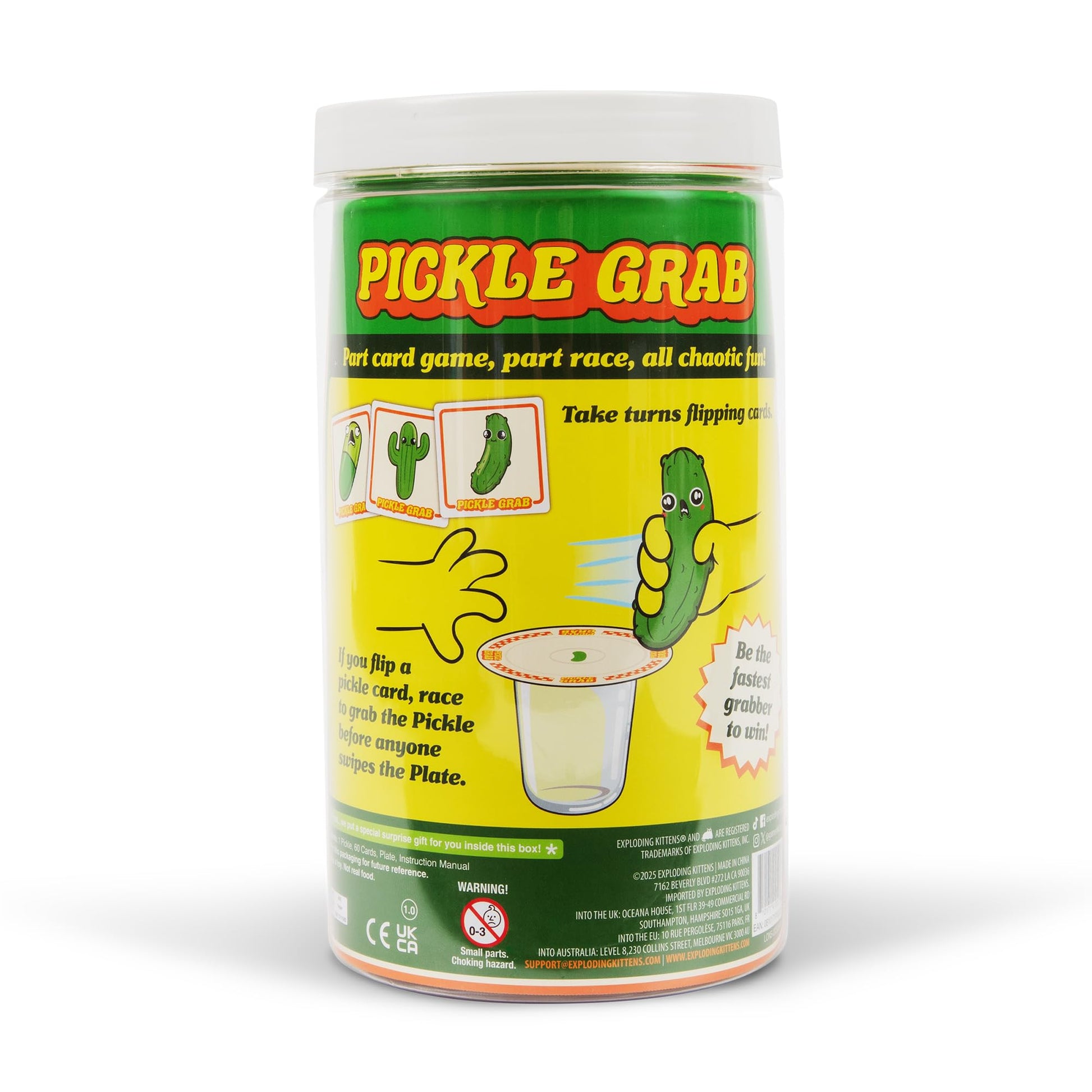 Buy now Exploding Kittens Presents, Pickle Grab - A Speed Grabbing Card Game - 2-6 Players - 15 Minutes to Play - Family Game Night - Fun for Kids, Teens, Adults, and Families at indiglob india