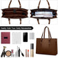 Laptop Bag for Women 15.6 Inch Laptop Tote Bag Leather Classy Computer Briefcase for Work Waterproof Handbag Professional Shoulder Bag Women Business Office Bag Large Capacity Coffee