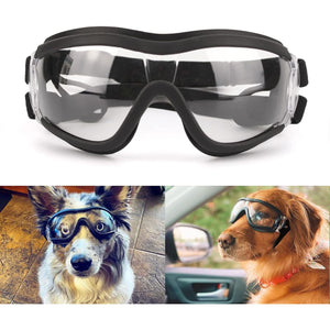 NAMSAN Dog Sunglasses Medium to Large Dog UV Transparent Goggles Windproof Anti-Dust Snowproof Pet Glasses with Elastic Straps, Clear