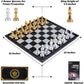 AMEROUS 10'' Magetic Travel Chess Set, Plastic Portable Folding Chess Board Game with Gold and Silver Chess Pieces - 2 Extra Queens - Chess for Beginner, Kids, Adults