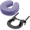 Saloniture Adjustable Massage Table Face Cradle and Pillow 3" Foam - Black - Lavender