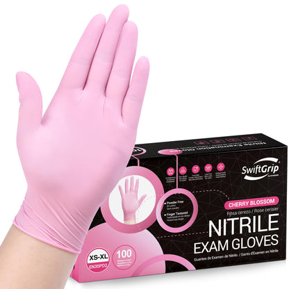 Buy now Pink Nitrile Gloves, 3-mil, Industrial Gloves Disposable Latex Free, for Cleaning & Esthetician, Rubber Powder-Free, 100-ct Box (Small) at indiglob india