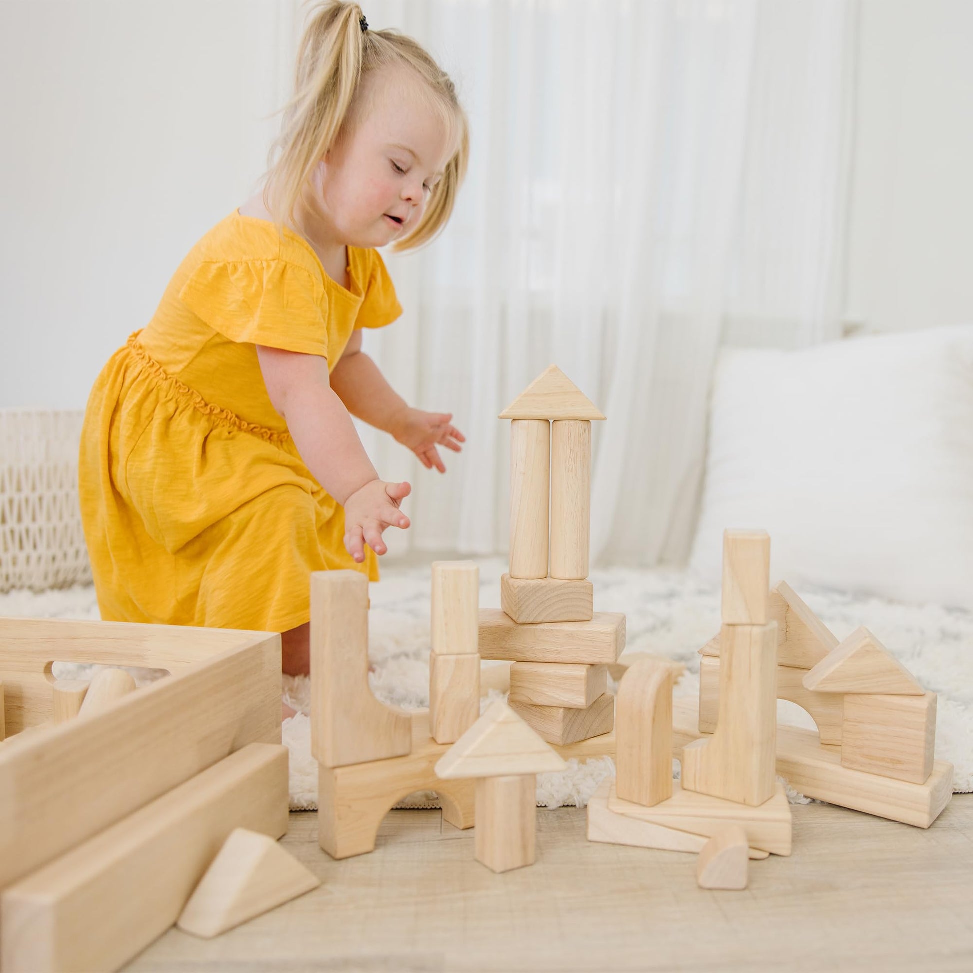 Buy now Melissa & Doug Standard Unit Solid-Wood Building Blocks With Wooden Storage Tray (60 pcs) at indiglob india