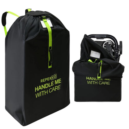 reperkid Large Stroller Bag for Airplane Travel, Black & Red, 47" H x 24" W x 15" D, Fits Most Large, Single, Double, Jogging Strollers – Premium Waterproof Cover, Adjustable Shoulder Straps