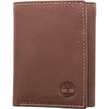Timberland Men's Leather Trifold Wallet with ID Window - Brown (Hunter)