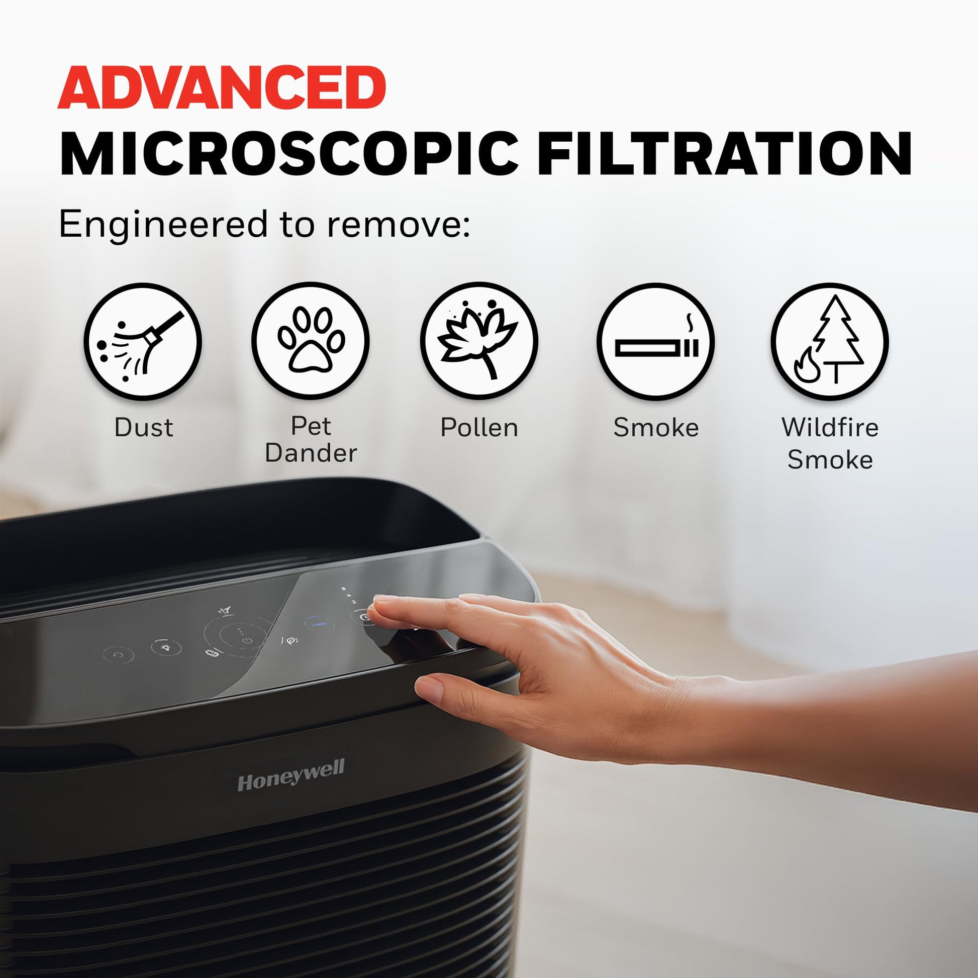 Buy now Honeywell PowerPlus HEPA Air Purifier for Home, 968 Ft?ý Rooms in 1 hour, Reduces Allergens, Dust, Pollen, Smoke, Pet Dander, Odors, Black, HPA3100 at indiglob india