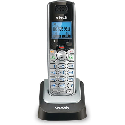 Buy now VTech Accessory Handset for DS6151 Series with 2-Line Cordless Phone, Suitable for Small Business or Home, Answering System, Expandable up to 12 Handsets, Intercom, Conference | DS6101 (Black/Silver) at indiglob india