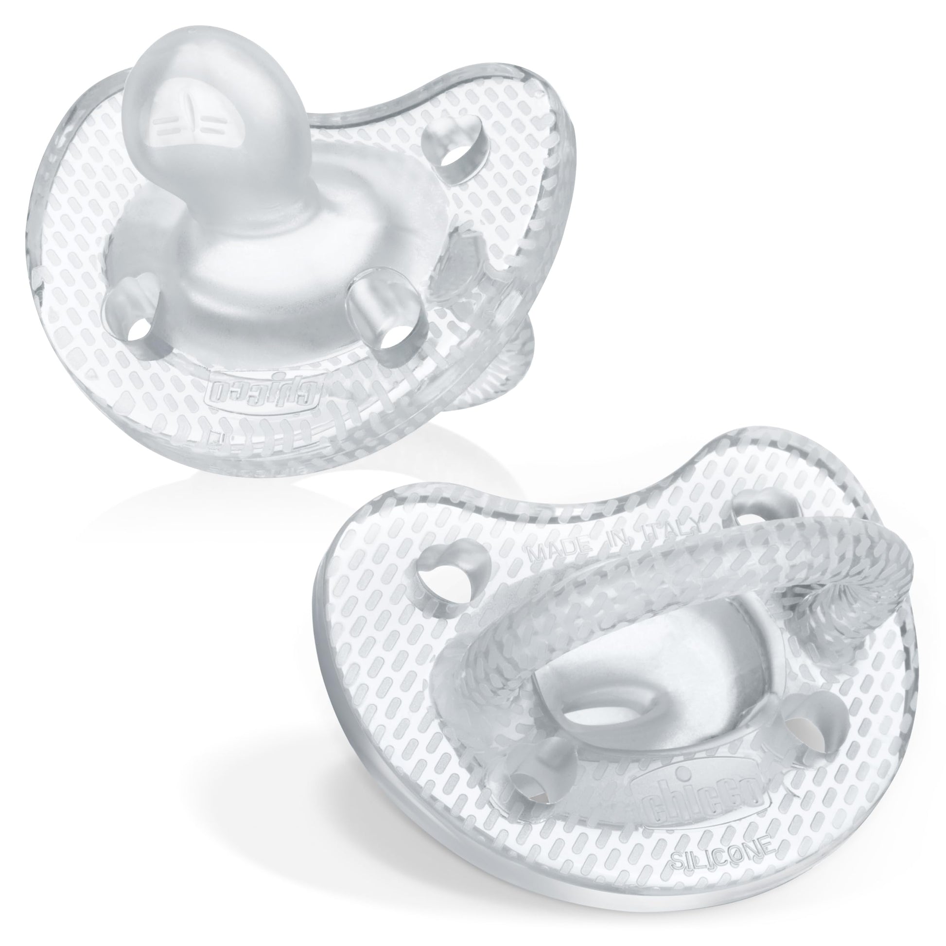 Buy now Chicco PhysioForma Silicone Orthodontic Pacifier, 0-6m | 100% Soft Silicone | Supports Breathing & Oral Development | Satin-Textured Nipple | Includes Sterilizing Case | BPA Free | Blue/Green, 2pk at indiglob india