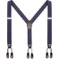 AWAYTR Mens Brown Button End Suspenders - Adjustable Elastic Y Shape Tuxedo Suspender