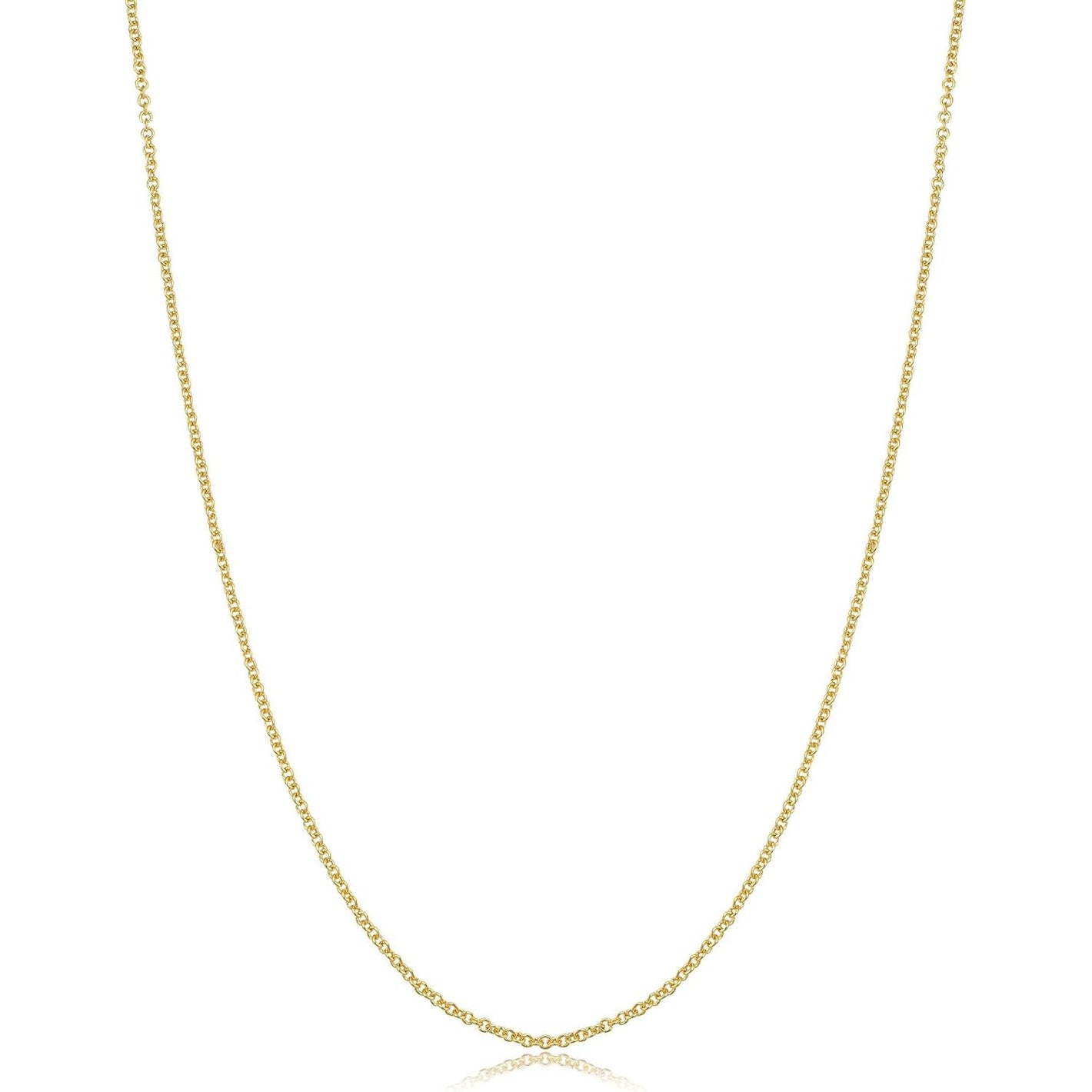 Kooljewelry 14k Yellow Gold Filled Or White Gold Filled Cable Chain Necklace For Women And Men (1mm, 1.3mm, 1.5mm or 2.1mm - sizes from 14 to 30 inch long)