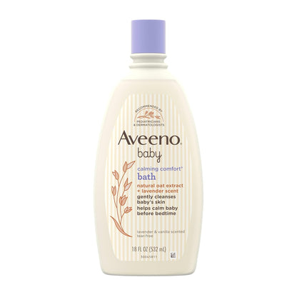 Buy now Aveeno Baby Nighttime Calming Comfort Bath, Body & Hair Wash with Relaxing Lavender & Vanilla Scents & Natural Oat Extract, Tear-Free Formula, Paraben-, Phthalate- & Soap-Free, 18 Fl. Oz at indiglob india