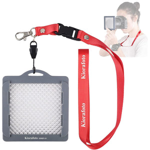 Kiorafoto 3"x3" Easy Carry Professional Camera White Balance Card Disc Grey Card Film Color Correction Filter Color Checker Temperature Calibration Tool with Neck Strap String for Lens up to 82mm