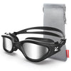 ZIONOR Swim Goggles, G1 SE Swimming Goggles Anti-Fog for Adult Men Women - B5-silver Lens Allblack Frame
