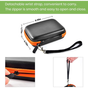 Case Compatible with LaCie Rugged Mini 1TB/ 2TB/ 4TB/ 5TB External Hard Drive Portable HDD, Storage Holder for Hard Drives for Mac and PC Computer & USB 3.0 2.0 Cable SD Cards (Orange)