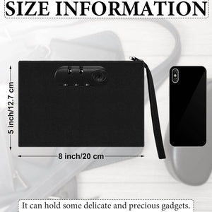 2 Pcs Locking Money Bag with Lock Pouch Black Locking Cash Bag with Combination with Zipper for Cash Bracelet Phone and Credit Cards - My Store