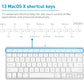 Macally Small Wired Keyboard for Mac and Windows - 78 Scissor Switch Keys Compatible Apple Keyboard - USB Mini Keyboard That Saves Space and Looks Great - Plug and Play Wired Mac Keyboard - Aluminum