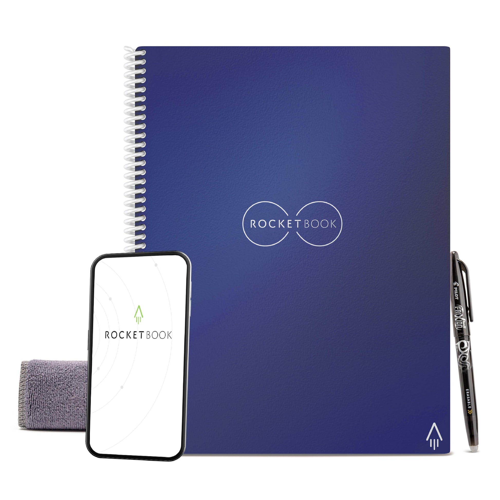 Buy now Rocketbook Core Reusable Spiral Notebook, Letter Size 8.5x11, Black - Dotted Pages, App-Connected, Erasable, Durable Cover, Ideal for School, Work, and Creative Projects at indiglob india