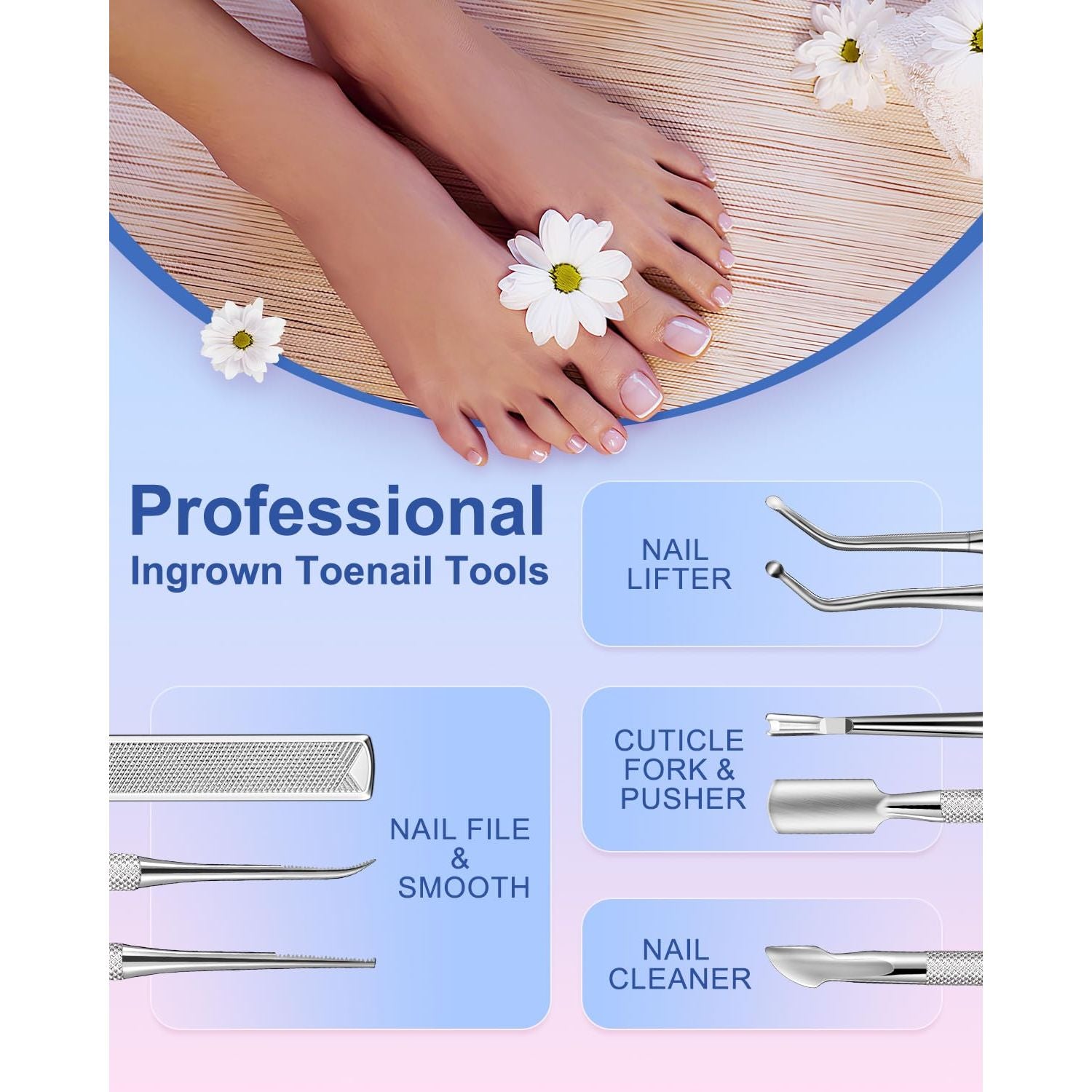 Buy now MORGLES 6 Pcs Ingrown Toenail Tool, Toenail File and Lifter, Professional Surgical Grade Under Nail Cleaner Tools at indiglob india