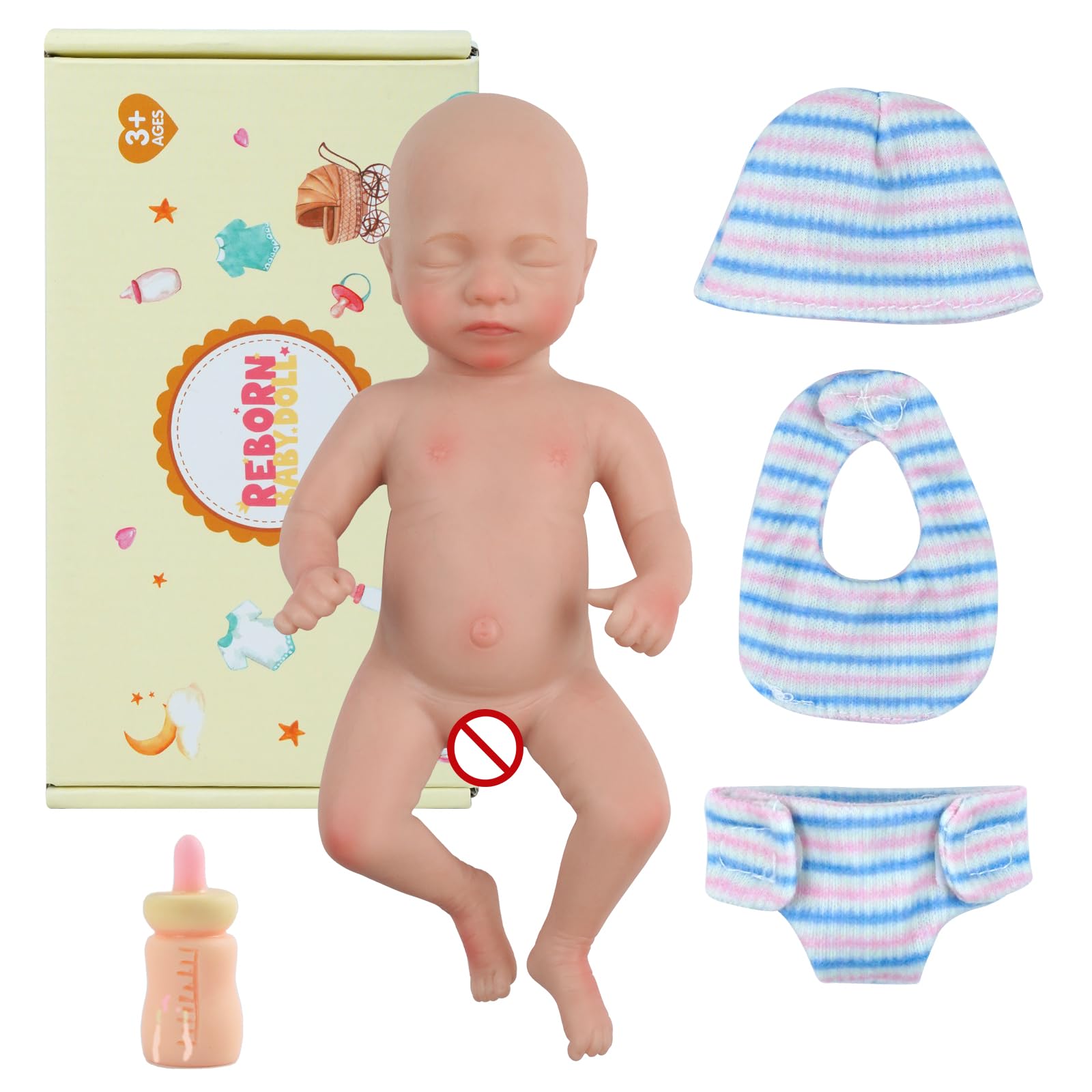 Buy now BABESIDE Miniature Reborn Baby Dolls Aurora - 6-in Full Platinum Silicone Reborn Baby Girl Realistic-Newborn Baby Doll Mini Sleeping Girl Real Life Baby Dolls with Feeding Kit & Gift Box at indiglob india