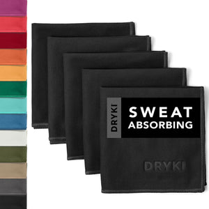 Sweat Absorbing Handkerchiefs - The Original Pocket-Sized Sweat Towels - Quick-Dry Microfiber Sweat Rags for Face, Hands, & Body - Men & Women - Gym, Sports, and Work (Black: 5 Pack)