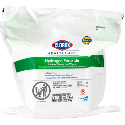 Buy now Clorox Healthcare Hydrogen Peroxide Cleaner Disinfectant Wipes, 12" x 11", Refill for Bucket, 185 Count (Package May Vary) at indiglob india