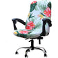 Deisy Dee Computer Office Chair Covers for Stretch Universal Rotating Chair Desk Chairs ONLY Chair Covers (Blue Flower 1, Medium)