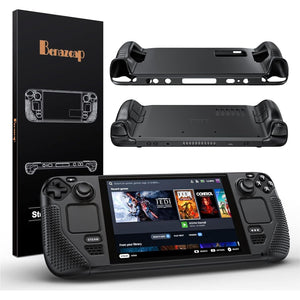 Benazcap Case for Steam Deck 2021 Release, Full Body Silicone Protective Cover Case, Shockproof Non-Slip Anti-Collision Accessories Compatible with Steam Deck - Black