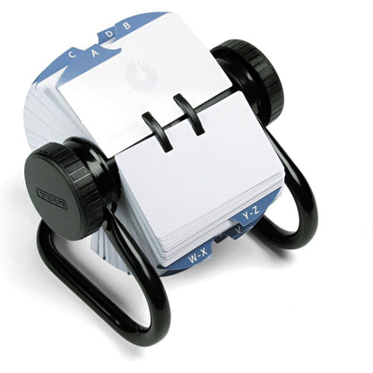 Rolodex® Open Metal Single Rotary File, 2 1/4" x 4", 500 Cards, Black
