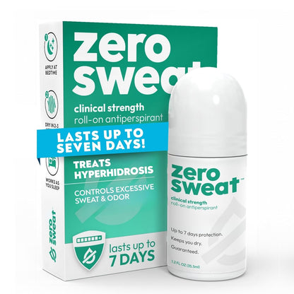 ZeroSweat Antiperspirant Deodorant | Clinical Strength Hyperhidrosis Treatment - Reduces Armpit Sweat 1.2 Fl.Oz (1 Pack)